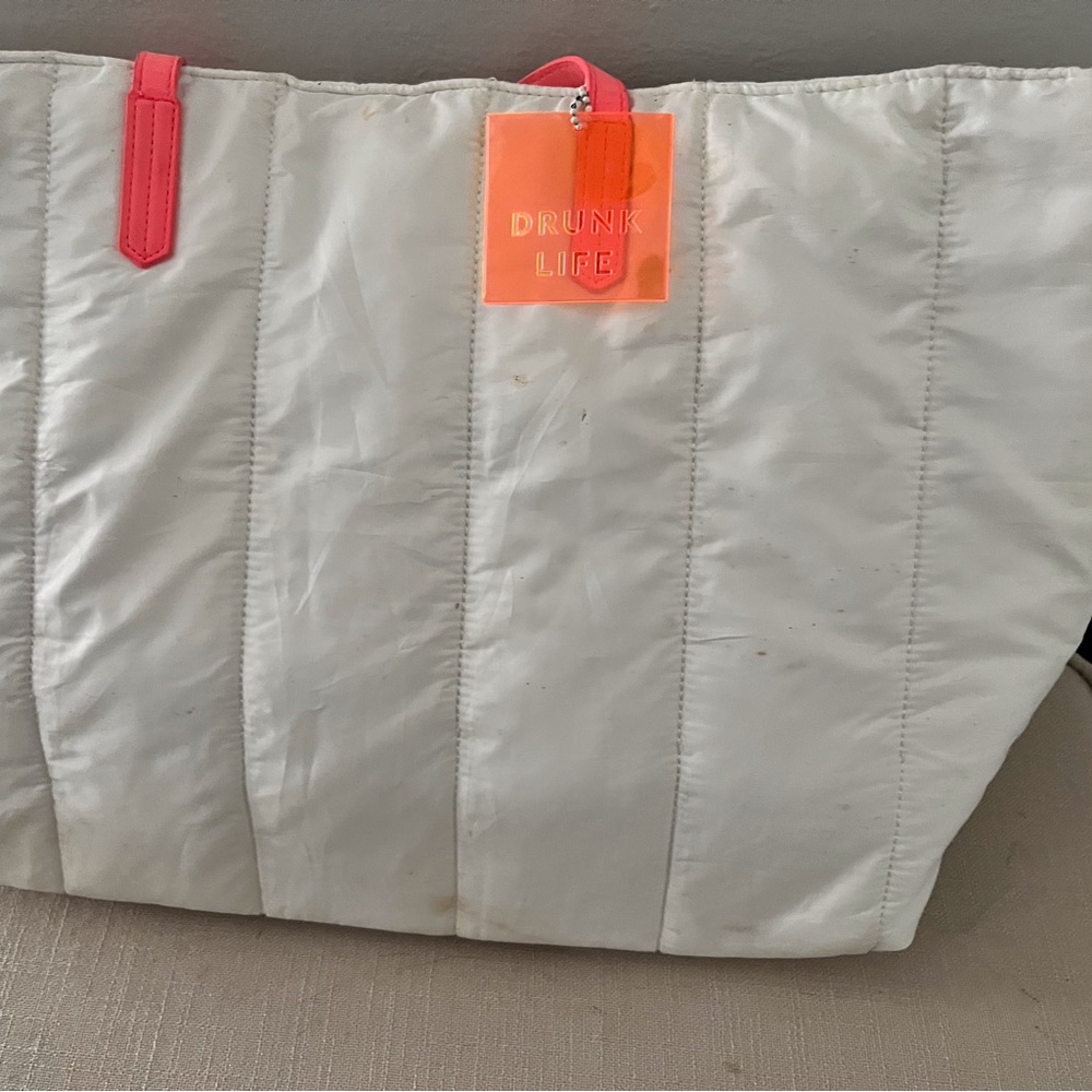 Drunk Elephant Puffer Tote (white) no longer produced
